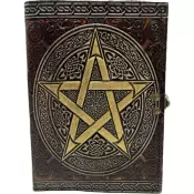 Leather Journal - Gold Pentagram