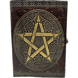 Leather Journal - Gold Pentagram