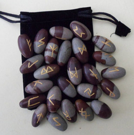 25 Piece Futhark Shiva Lingam Rune Set with Pouch