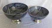 Round Patterned Blue & Silver Bowls - Made in India