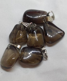 Small Tumbled Smoky Quartz Pendant 