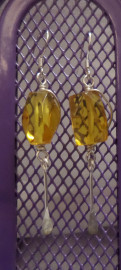 925 Sterling Silver Mexican Amber Earrings 