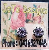 925 Sterling Silver Amethyst Stud Earrings