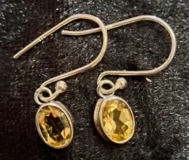 925 Sterling Silver Citrine Earrings 