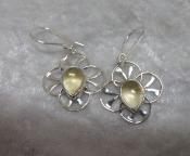 925 Sterling Silver Natural Citrine Earrings (Rare)