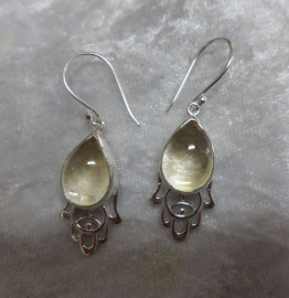 925 Sterling Silver Natural Citrine Earrings (Rare)