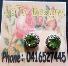 925 Sterling Silver Peridot Stud Earrings