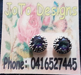 925 Sterling Silver Mystic Topaz Stud Earrings