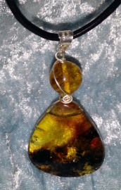 925 Sterling Silver Mexican Amber Pendant