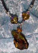 Mexican Amber & Amethyst Pendant