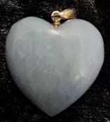 Angelite Puffy Heart Pendant with a Sterling Silver Bail