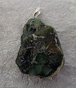 Polished Emerald Slab Pendant with 925 Sterling Silver Bail