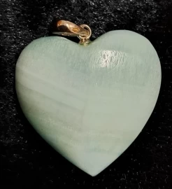 Hemimorphite Puffy Heart Pendant with Sterling Silver Bail