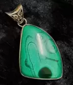 925 Sterling Silver Malachite Pendant 