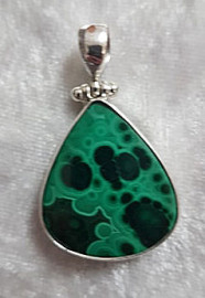 925 Sterling Silver Malachite Pendant
