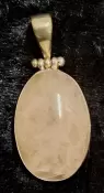 925 Sterling Silver Rose Quartz Pendant