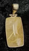 925 Sterling Silver Golden Rutilated Quartz Pendant