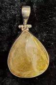 925 Sterling Silver Golden Rutilated Quartz Pendant
