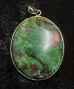 925 Sterling Silver Ruby in Fuchsite Pendant