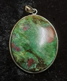 925 Sterling Silver Ruby in Fuchsite Pendant