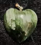 Seraphinite Puffy Heart Pendant with Sterling Silver Bail