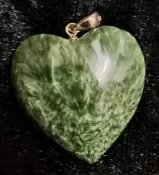 Seraphinite Puffy Heart Pendant with Sterling Silver Bail