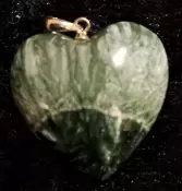 Seraphinite Puffy Heart Pendant with Sterling Silver Bail