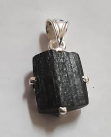 925 Sterling Silver Black Tourmaline Pendant