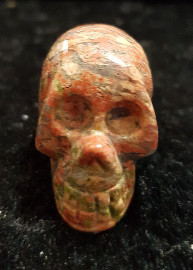 Hand Carved Unakite Jasper Skull