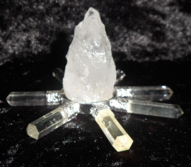 Seven (7) Crystal Quartz Rough Pyramid Energy Generator