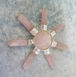 Seven (7) Point Rose  Quartz Generator