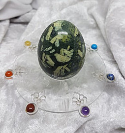 Green Chinese Writing Stone Egg