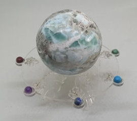 Natural Larimar Sphere - Atlantis Stone (Rare)